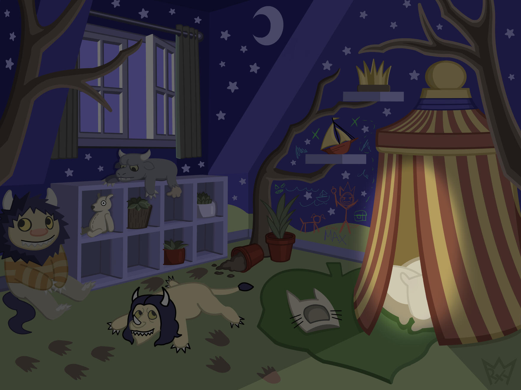 Where the Wild Things Are Interior Illustration